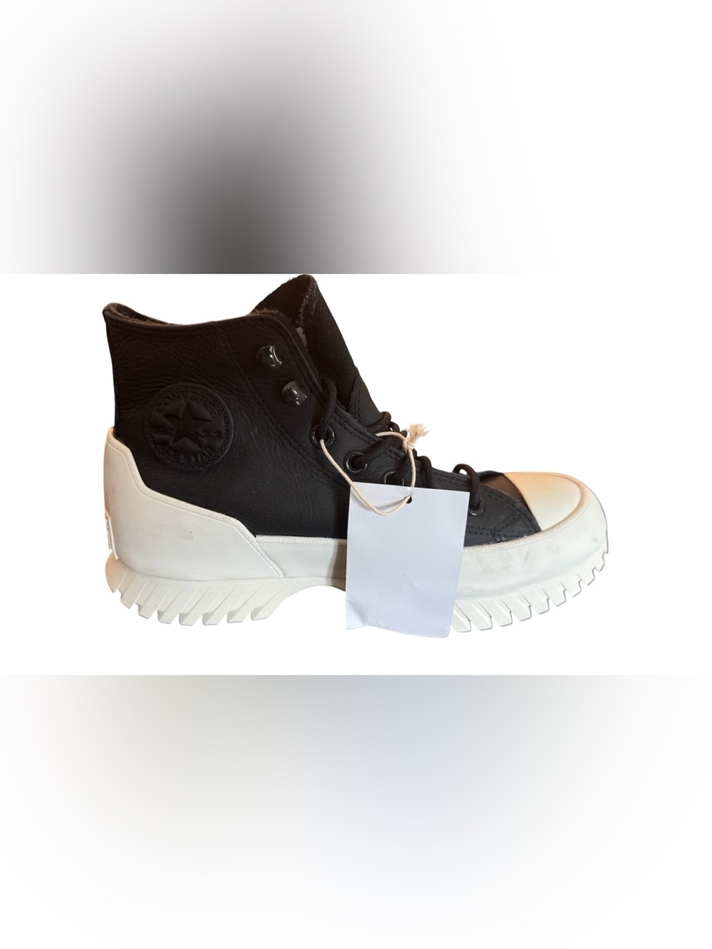 Converse Black High-Top Sneaker with White Star Accent